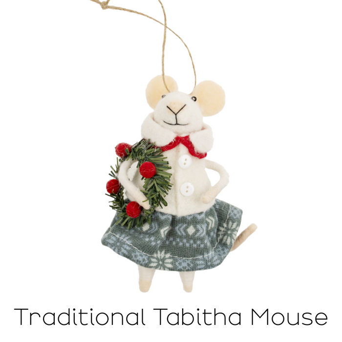 Felt Mouse Ornament - Traditional Tabitha Mouse