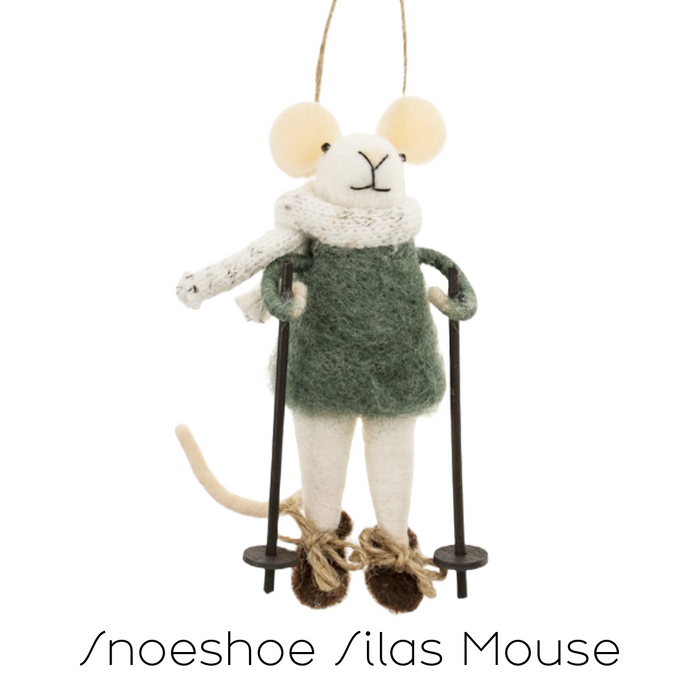 Felt Mouse Ornament - Snowshoe Silas Mouse