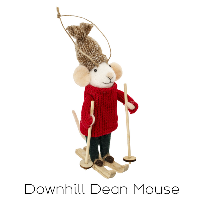 Felt Mouse Ornament - Downhill Dean Mouse