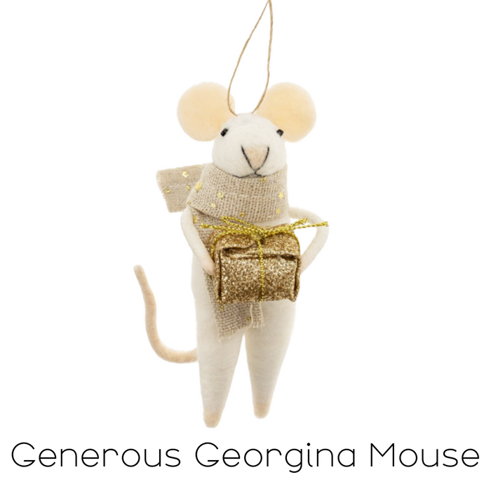 Felt Mouse Ornament - Generous Georgina Mouse