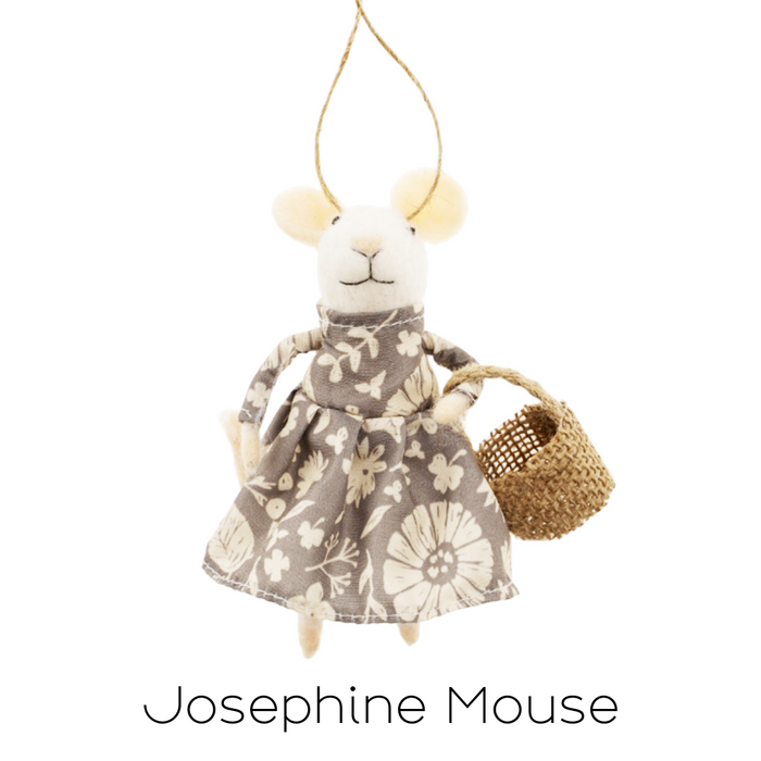 Felt Mouse Ornament - Josephine Mouse