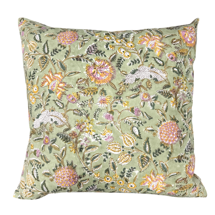 20x20 Block Print Pillow - Green