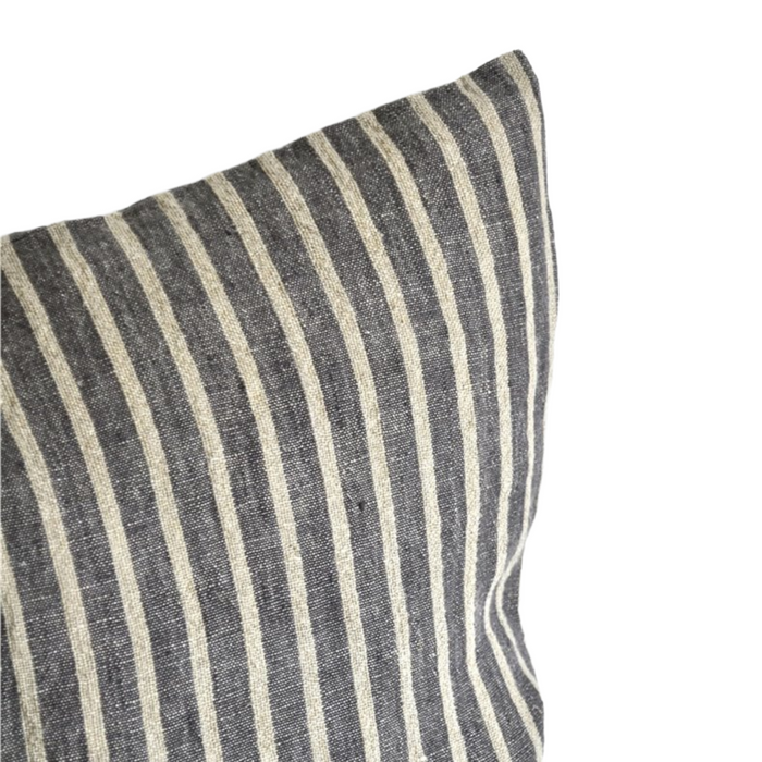 16x24 Pinstripe Linen Pillow - Grey