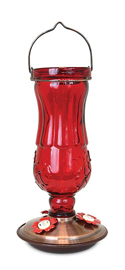 Vintage Glass Hummingbird Feeder