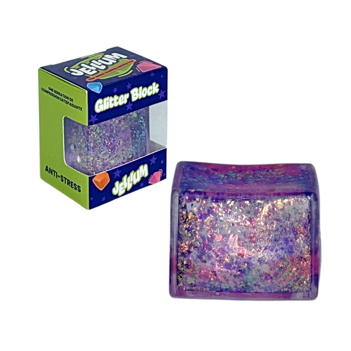 Jellium Stress Toy - Glitter Block