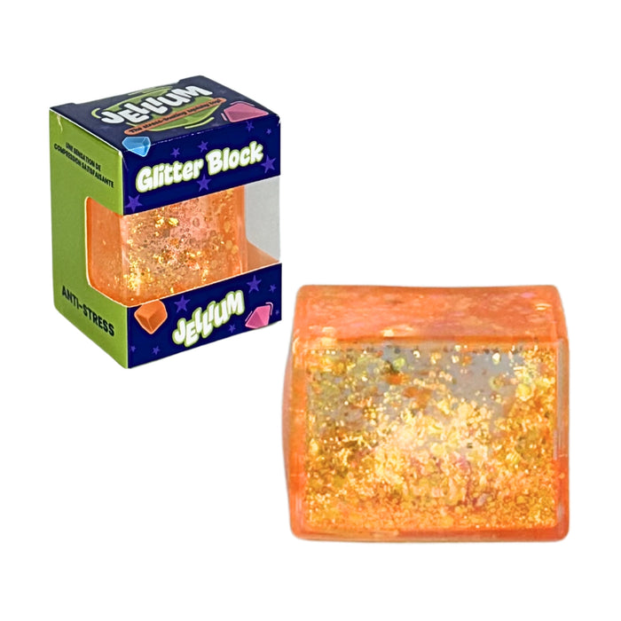 Jellium Stress Toy - Glitter Block
