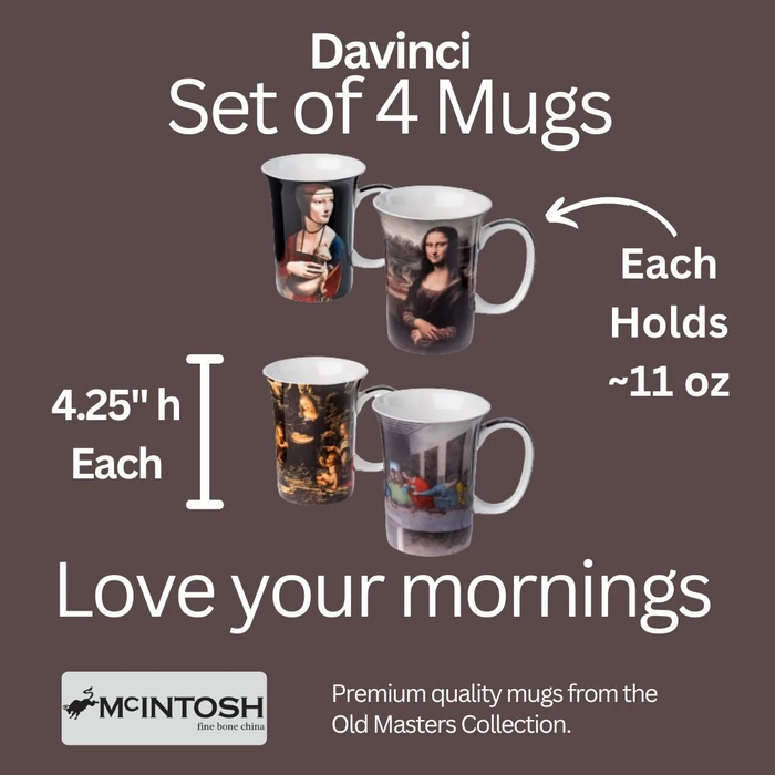 Davinci Boxed Set of 4 Mugs