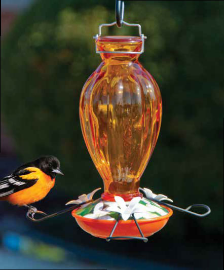 20 oz. Fluted Glass Oriole Feeder - AudubonBerry Hill - Country Living Products