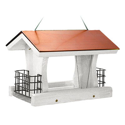 Nantucket White CopperTop 5lbs. Ranch Feeder with Suet Cages - Nantucket CoppertBerry Hill - Country Living Products