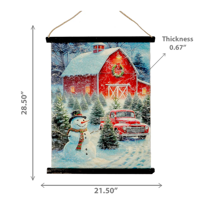 Crinkle Paper Wall Hanger - Snowman at the Barn