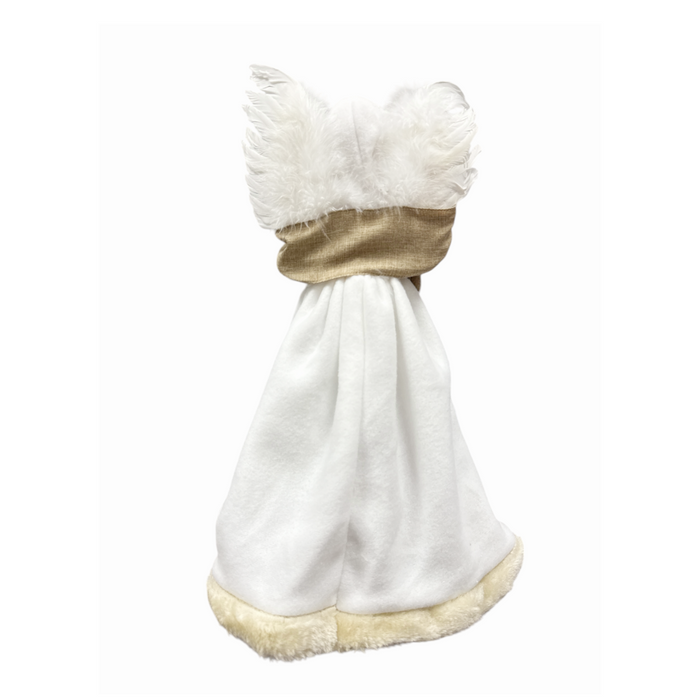 16" Ivory Angel Tree Topper with Feather Wings