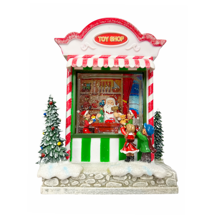 9" Santa Toy Shop Water Globe