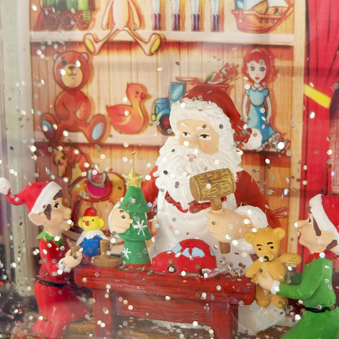 9" Santa Toy Shop Water Globe