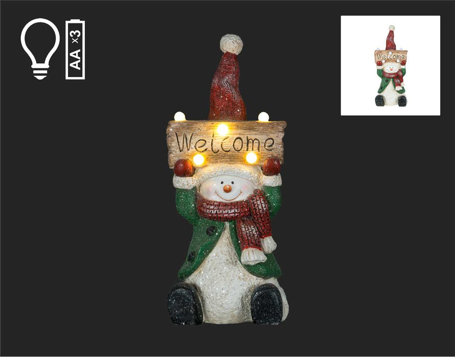 19.5" Welcoming Snowman LED Table Top Decor