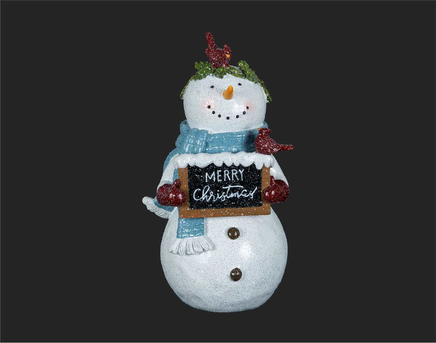9" Snowman Holding Merry Christmas Sign