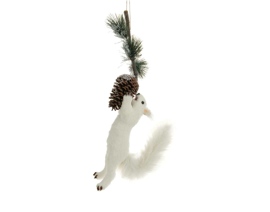 23.5" White Squirrel on Branch Ornament
