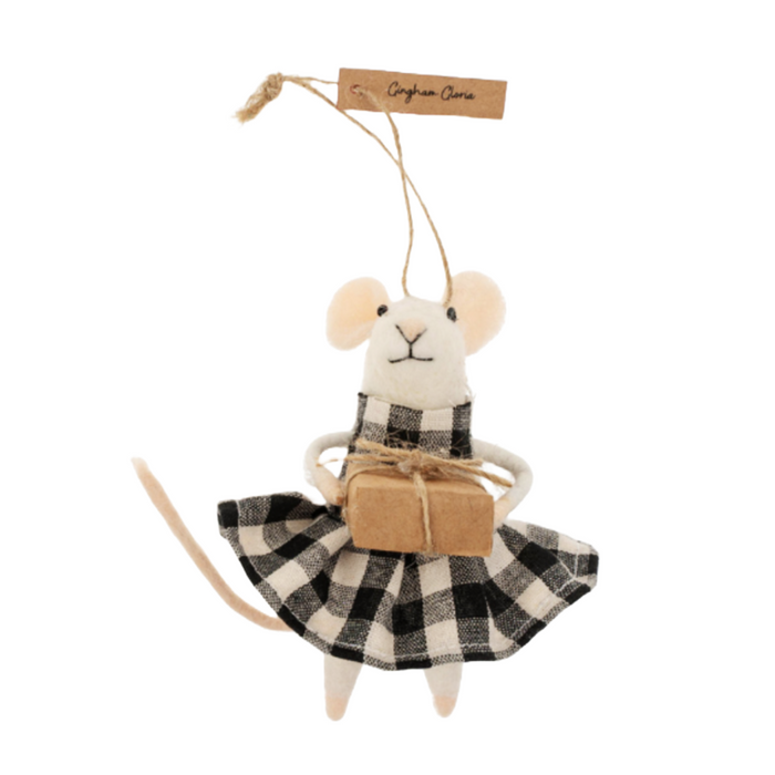 Gingham Gloria Mouse Ornament