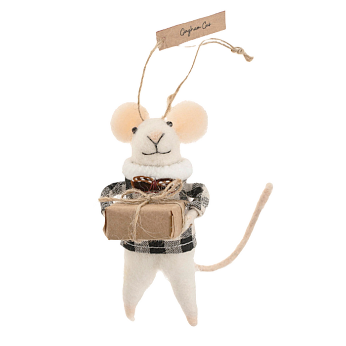 Gingham Gus Mouse Ornament