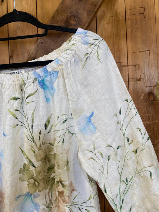 Linen Off The Shoulder Dress - Floral