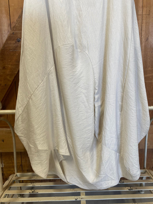 Linen Balloon Dress - Beige