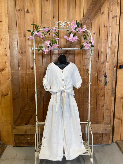Linen Button Up - Sand