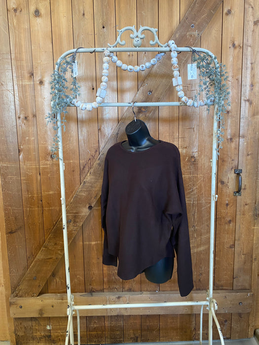 Scooped Bottom Sweater - Espresso