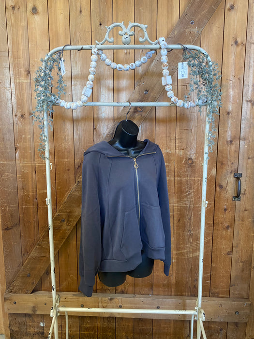 Drop Shoulder Hoodie - Grey