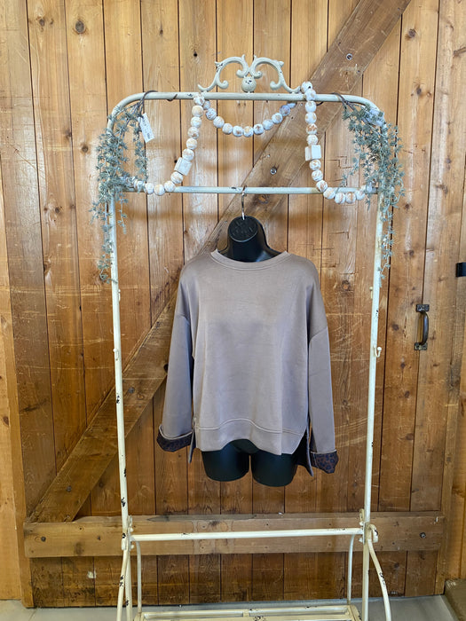 Taupe Animal Print Pullover