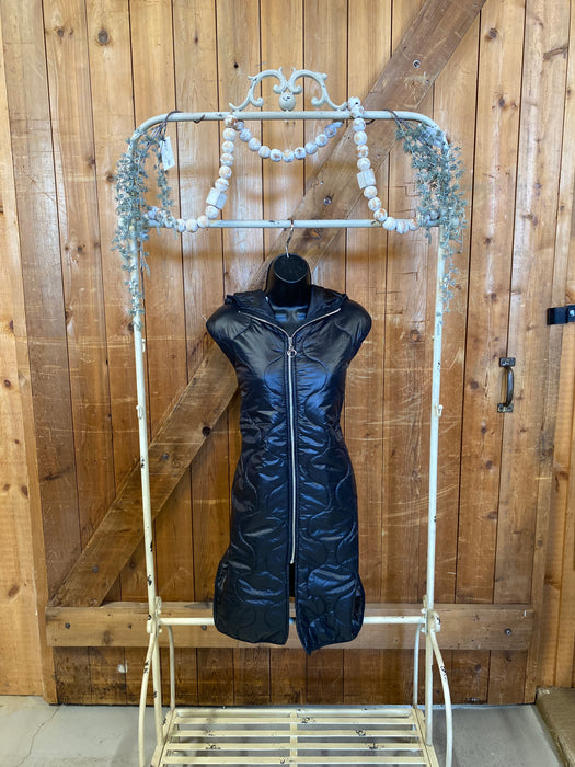 Black Hooded Puffer Vest