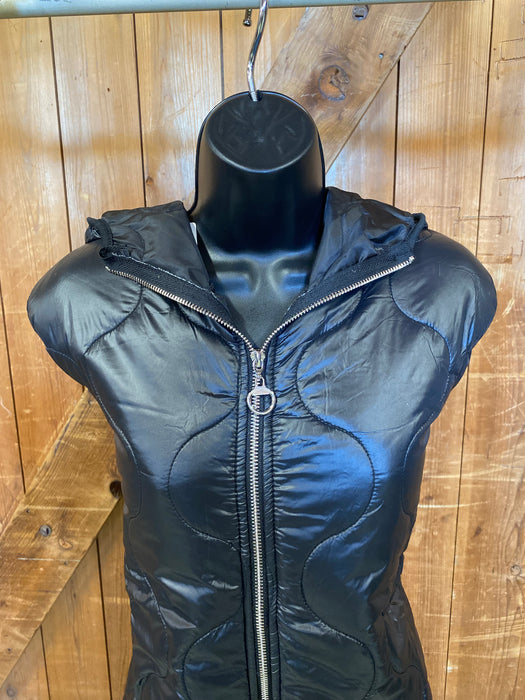 Black Hooded Puffer Vest