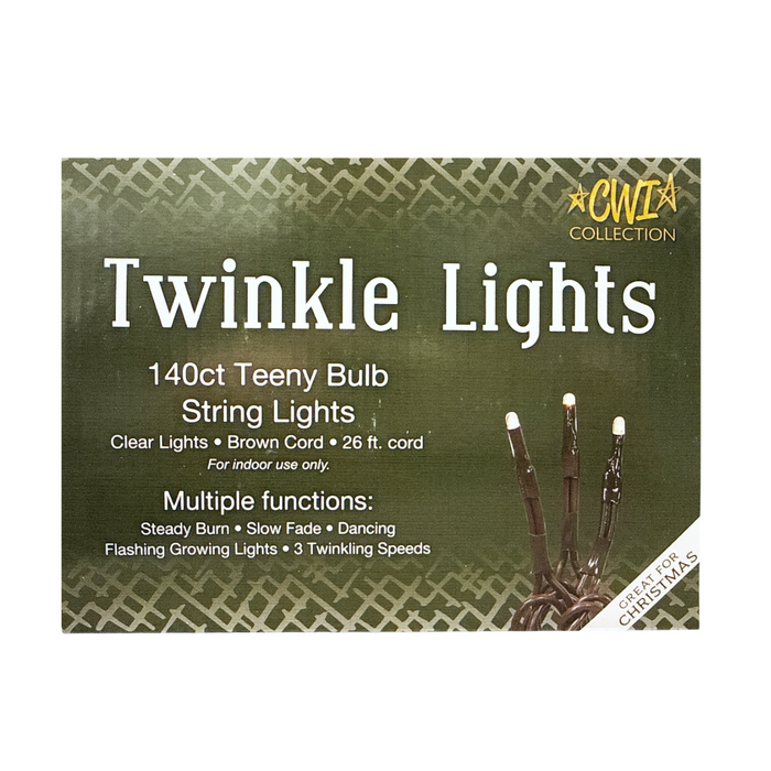 Twinkle Lights with  Brown Cord - 140 Lights