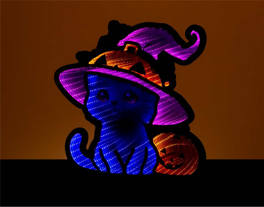 15.5" Witchy Cat infinity Light