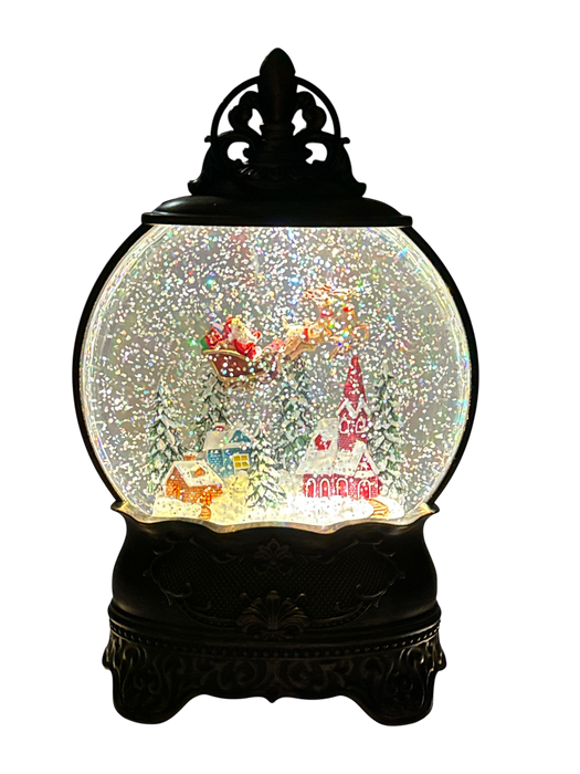 10.5" LED Water Globe with Santa & Reindeer
