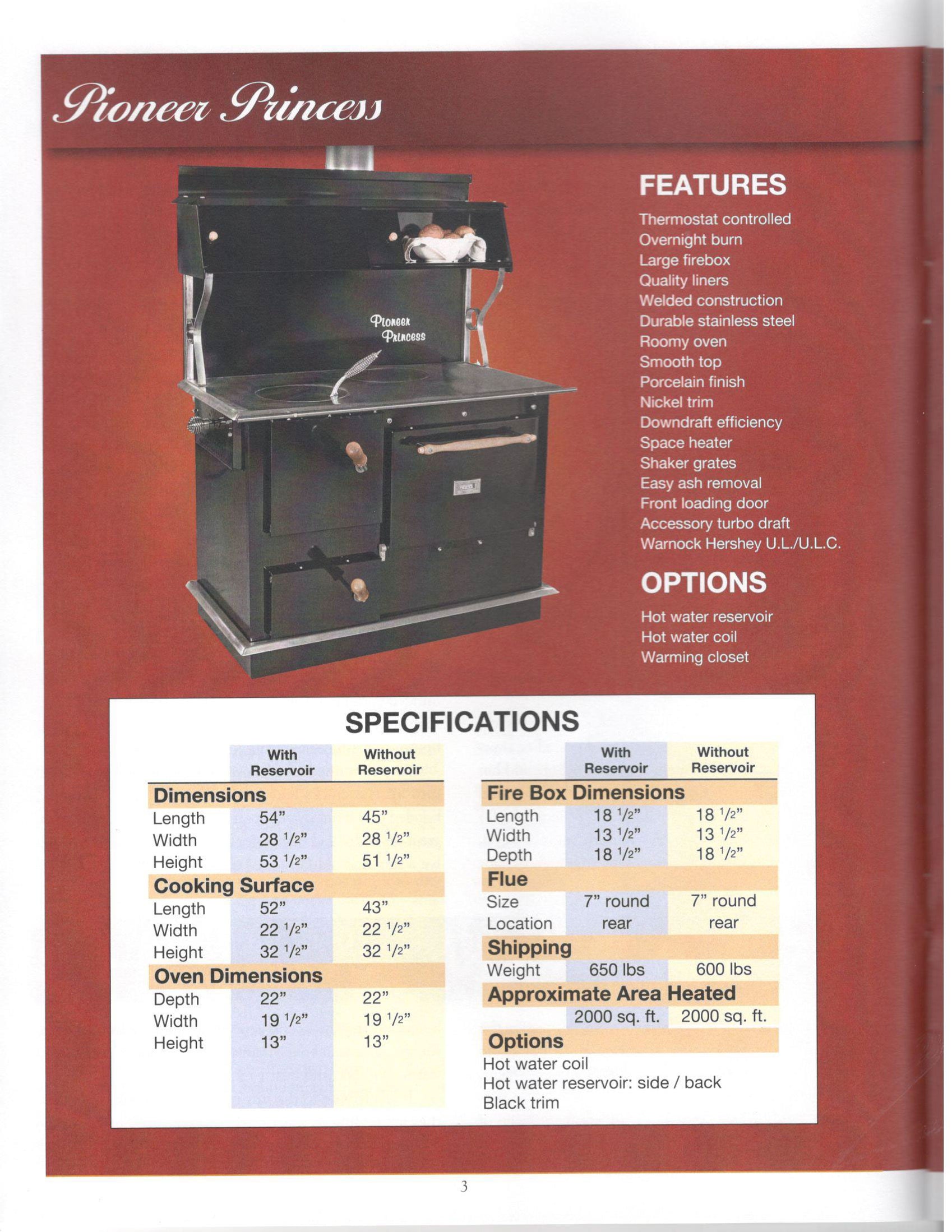 Pioneer Princess Wood Cookstove w/Shelf ??? Berry Hill