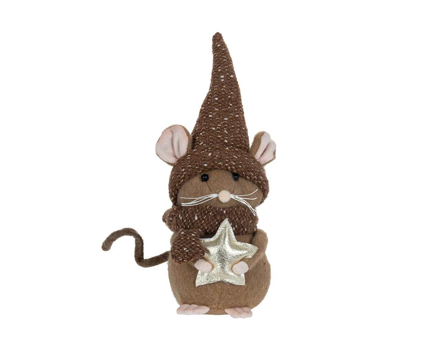 12" Christmas Mouse Statue