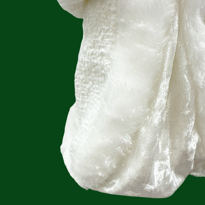 12" White Santa with Sack Tree Topper.