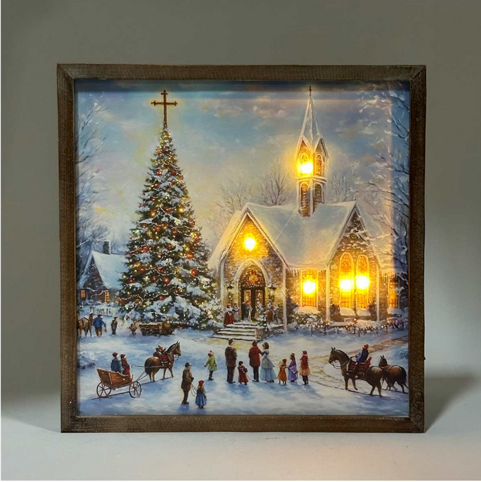 16" x 16" Winter Church Print