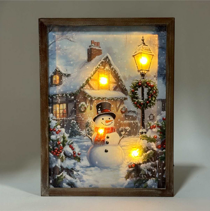 12" x 16" LED Snowman Print
