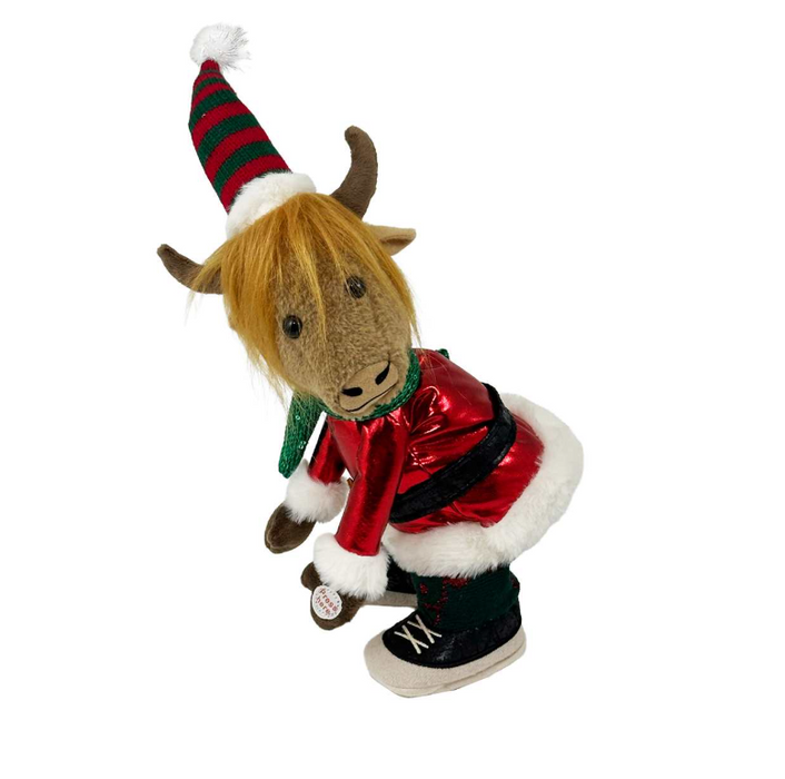 Dancing Highland Cow Christmas Plush