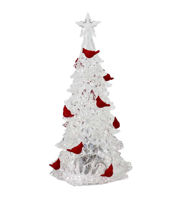 12" LED Cardinal Winter Tree