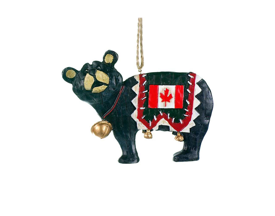 4" Bear with Canada Flag Ornament