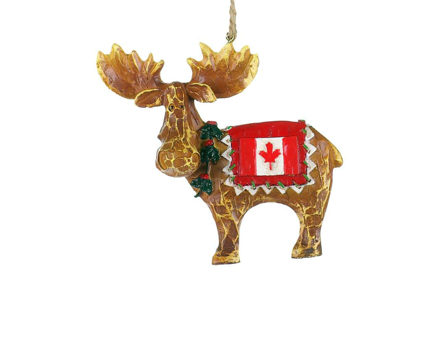 4" Moose with Canada Flag Ornament