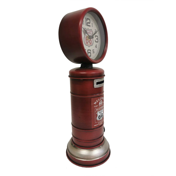 Gas Pump Route 66 Table Clock/Piggy Bank