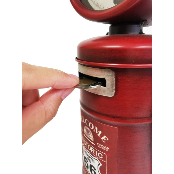 Gas Pump Route 66 Table Clock/Piggy Bank