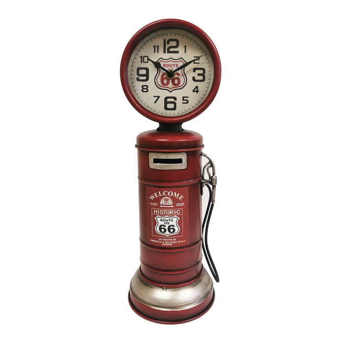 Gas Pump Route 66 Table Clock/Piggy Bank
