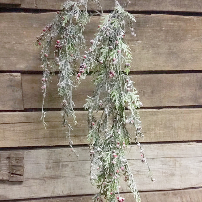 45" Cedar & Red Berry Hanging Spray