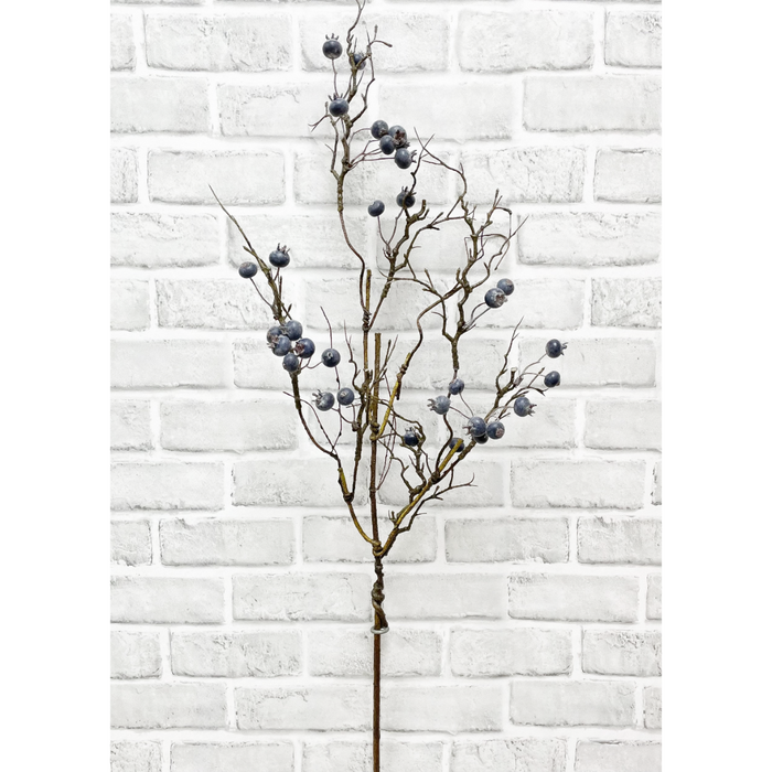 35" Blue Berry Twiggy Berry Spray