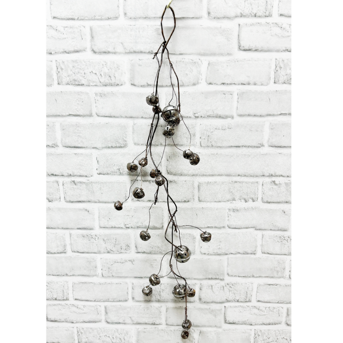 31" Matte Pewter Jingle Bell Garland