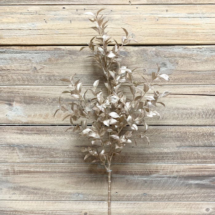 27.5" Champagne Glittered Ruscus Spray