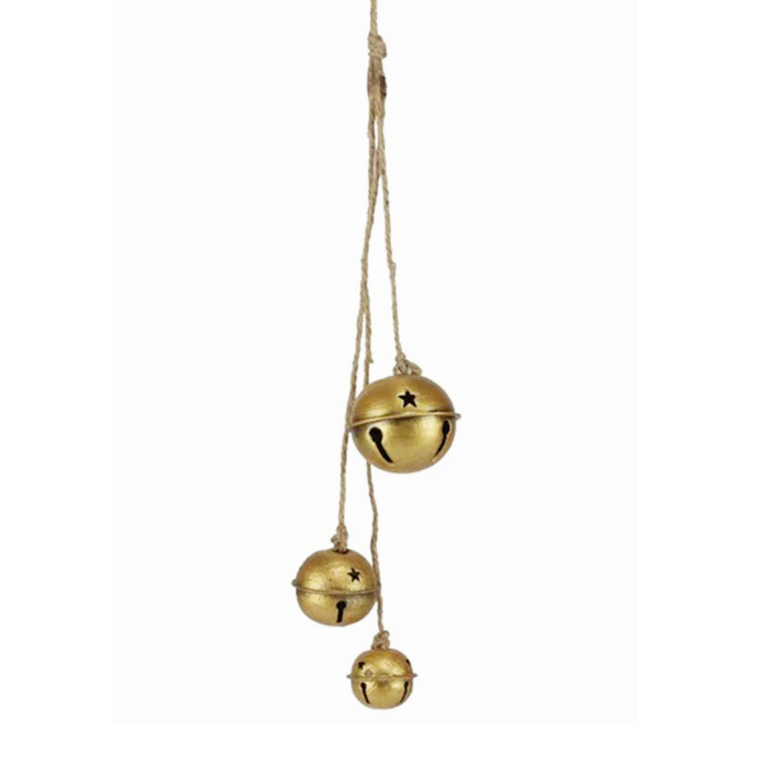 18" Long Gold Jingle Bell Cluster Ornament